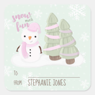 Snowman Christmas Quadratischer Aufkleber