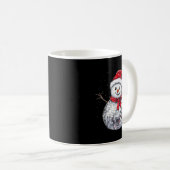 Snowman Christmas Retro Santa Hat Disco Ball Match Kaffeetasse (VorderseiteRechts)