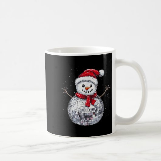 Snowman Christmas Retro Santa Hat Disco Ball Match Kaffeetasse (Rechts)
