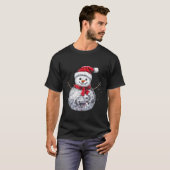 Snowman Christmas Retro Santa Hat Disco Ball Match T-Shirt (Vorne ganz)