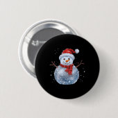 Snowman Christmas Retro Weihnachtsmannmütze Disco Button (Vorne & Hinten)