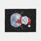 Snowman Christmas Retro Weihnachtsmannmütze Disco Fleecedecke (Vorderseite (Horizontal))