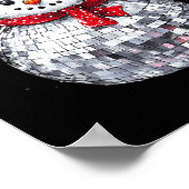 Snowman Christmas Retro Weihnachtsmannmütze Disco Poster (Ecke)