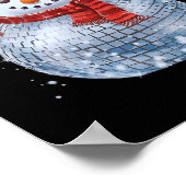 Snowman Christmas Retro Weihnachtsmannmütze Disco Poster (Ecke)