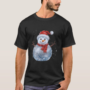Snowman Christmas Retro Weihnachtsmannmütze Disco T-Shirt
