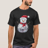 Snowman Christmas Retro Weihnachtsmannmütze Disco T-Shirt (Vorderseite)