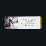 Snowman Christmas Return<br><div class="desc">Ein festliches Snowman Winter Snow Scene Weihnachtsrückgabe-Label mit Ihrer Rücksendeadresse. Geben Sie einfach Ihren Namen und Ihre Adresse in unsere einfache Vorlage ein, um den Beispieltext zu ersetzen. Viel Spaß!</div>