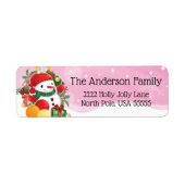 Snowman Christmas Return Address Label (Vorne)