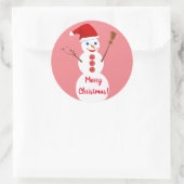 Snowman Christmas Runder Aufkleber (Tasche)