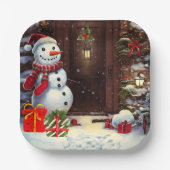 Snowman Christmas Scene Paper Teller (Vorderseite)