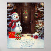Snowman Christmas Scene Poster (Vorne)