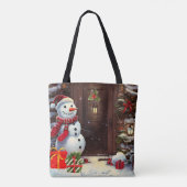 Snowman Christmas Scene Tasche (Rückseite)