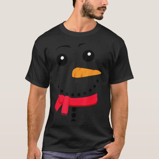 Snowman, Christmas Snowman Face T-Shirt (Vorderseite)