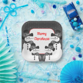 Snowman Christmas Square Pappteller (Party)