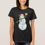 Snowman Christmas Star T-Shirt<br><div class="desc">Dieses Design ist das perfekte Geschenk für einen Geburtstag,  Weihnachten und andere Feiern. Es ist für Frauen,  Männer und Kinder geeignet.</div>