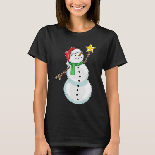 Snowman Christmas Star T-Shirt (Vorderseite)