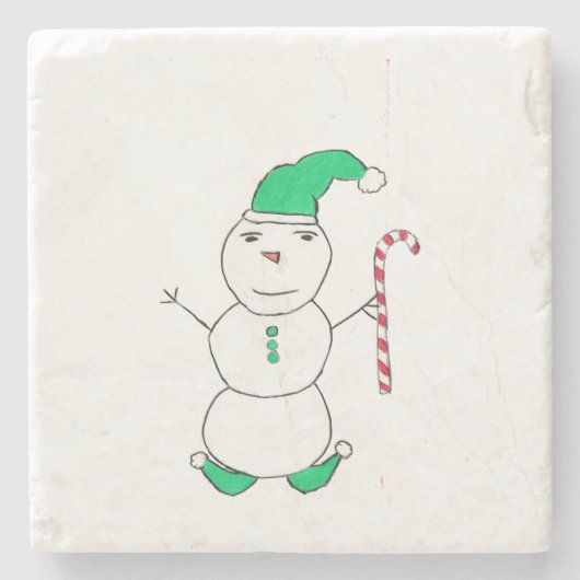 Snowman Christmas Steinuntersetzer (Vorderseite)