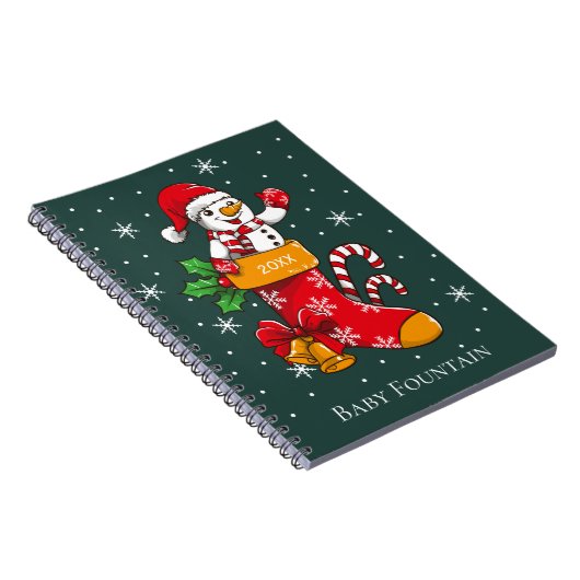 Snowman Christmas Strumpf Candy Cane Snowflakes Notizblock (Rechte Seite)