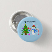 Snowman & Christmas Tree #2 Button (Vorne & Hinten)