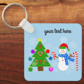 Snowman & Christmas Tree #2 Schlüsselanhänger (Vorderseite)