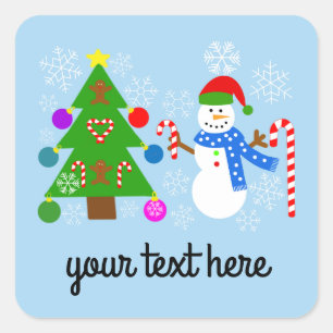 Snowman & Christmas Tree #2 Stickers