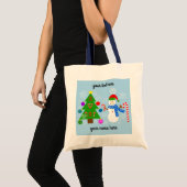 Snowman & Christmas Tree #2 Tote Bag Tragetasche (Vorderseite (Produkt))