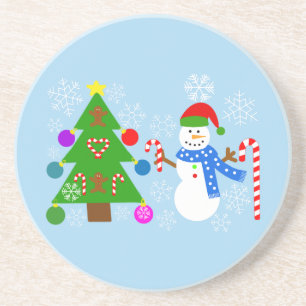 Snowman & Christmas Tree #2 Untersetzer