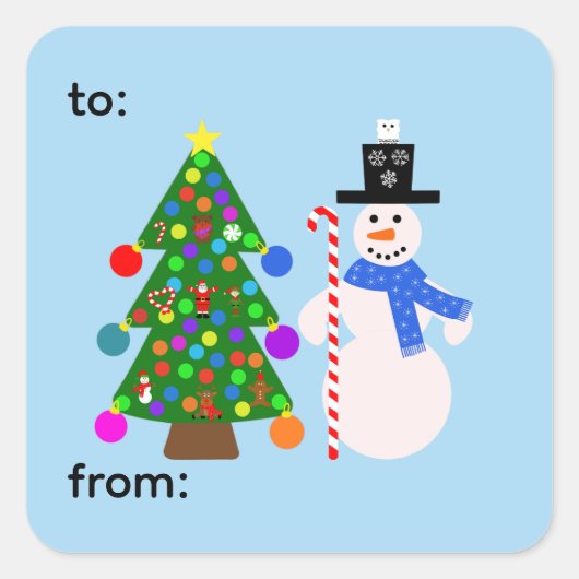 Snowman & Christmas Tree #3-3 Stickers (Vorderseite)