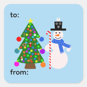 Snowman & Christmas Tree #3-3 Stickers