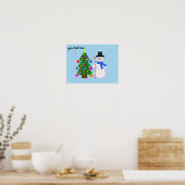 Snowman & Christmas Tree #3 Poster (Küche)