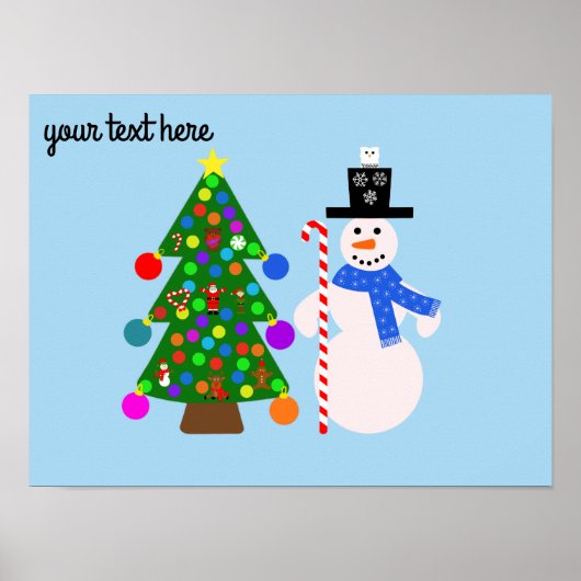 Snowman & Christmas Tree #3 Poster (Vorne)