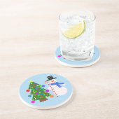 Snowman & Christmas Tree #3 Untersetzer (Seite)