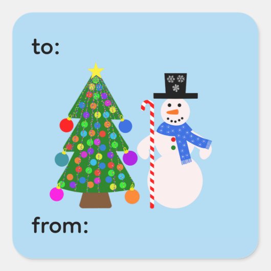 Snowman & Christmas Tree #4-3 Stickers (Vorderseite)