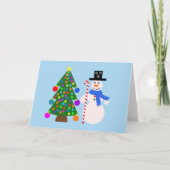 Snowman & Christmas Tree #4 Karte (Vorderseite)