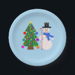 Snowman & Christmas Tree #4 Paper Tellers Pappteller<br><div class="desc">Snowman & Christmas Tree #4</div>