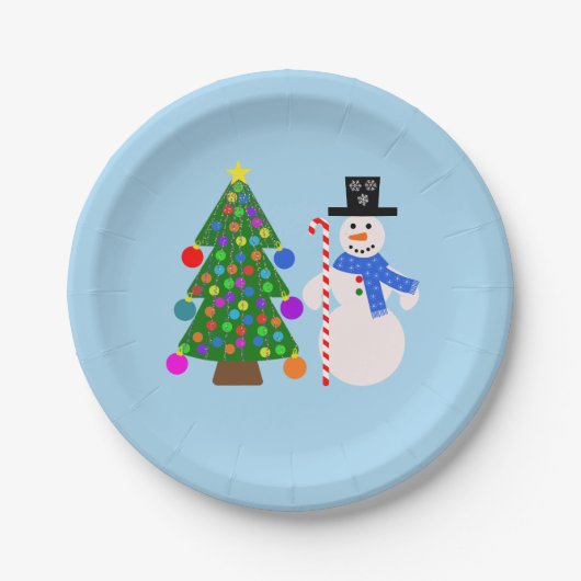 Snowman & Christmas Tree #4 Paper Tellers Pappteller (Vorderseite)