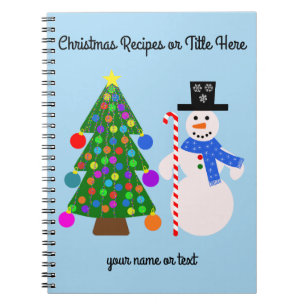 Snowman & Christmas Tree #4 Spiral Notebook Notizblock
