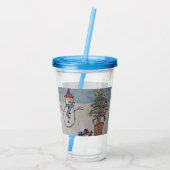 Snowman & Christmas Tree Acryltrinkbecher (Rückseite)