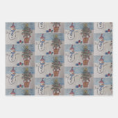 Snowman & Christmas Tree Geschenkpapier Set (Vorderseite)