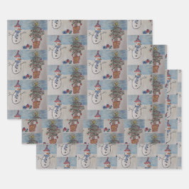 Snowman & Christmas Tree Geschenkpapier Set