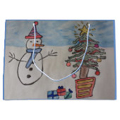 Snowman & Christmas Tree Geschenktasche Große Geschenktüte (Vorderseite)