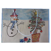 Snowman & Christmas Tree Geschenktasche Große Geschenktüte (Rückseite)