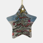 Snowman & Christmas Tree Keramik Ornament (Rechts)