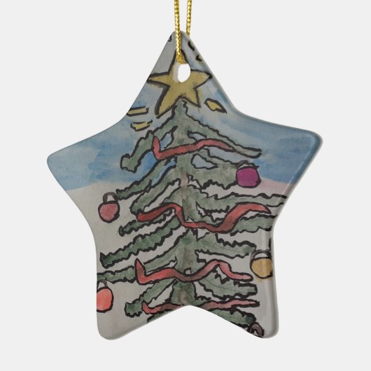 Snowman & Christmas Tree Keramik Ornament (Links)