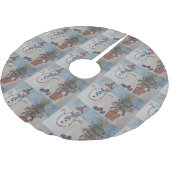 Snowman & Christmas Tree Polyester Weihnachtsbaumdecke (Schrägansicht)