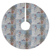 Snowman & Christmas Tree Polyester Weihnachtsbaumdecke (Vorderseite)