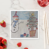 Snowman & Christmas Tree Serviette (Beispiel)