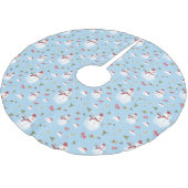 Snowman Christmas Tree Skirt Polyester Weihnachtsbaumdecke (Schrägansicht)