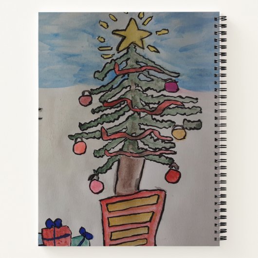 Snowman & Christmas Tree Spiral Notebook Notizblock (Rückseite)