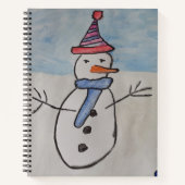 Snowman & Christmas Tree Spiral Notebook Notizblock (Vorderseite)